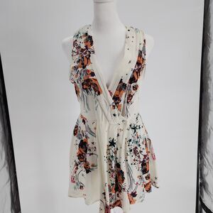 White Floral Wrap Dress Free People Top (S/P)